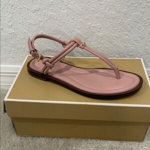 Women’s Pink Knotted T-Strap Sandals